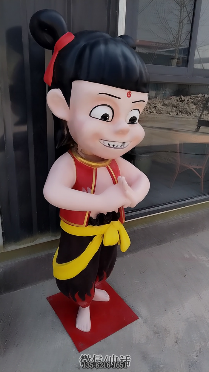 雙手抱拳哪吒雕塑，模具高1.5米，支持定制